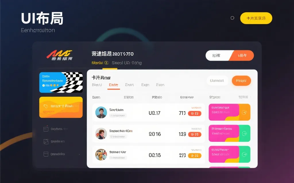 极速赛车结果页面视觉布局示意